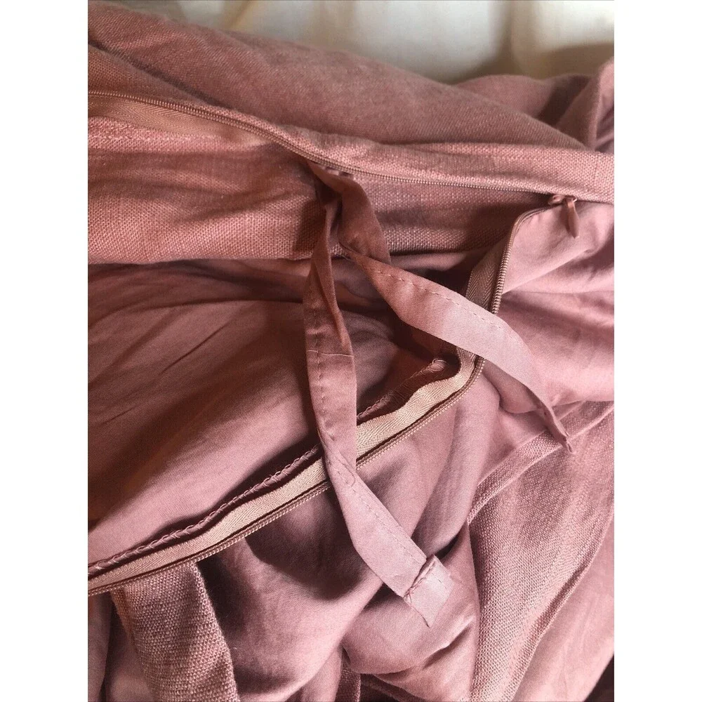 Heavyweight Linen Blend Duvet Cover  - Casaluna KING ROSE NEW!! NO SHAMS - Picture 7 of 11